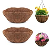 2Pcs Round Coco Coir Replacement Liner for Hanging Basket, 10/12/14/16 inch Natural Coconut Fiber Planter Liners Coco Husk for Garden Flower Vegetables Pot Balcony Window Box (10 inch)