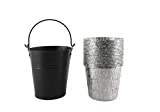 BBQ-PLUS Pellet Smoker Grill Black Grease Drip Bucket with 20 Pack Disposable Foil Liner for Traeger Grills Wood Pellet Models 20/22/34 Series/Pit Boss/Oklahoma Joe's/Camp Chef and Others
