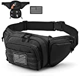 Vdones Tactical Fanny Pack Gun Holster Concealed Carry Pistol Military Tactical Waist Bag Waterproof Molle EDC Pouch with USA Flag Patch