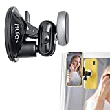 Hula+ Magnet Shower/Mirror Phone Holder/Mount/Stand. Reusable Non-Residue Mount for Bathroom/Kitchen/Shower. Compatible with All Phones, Great Gift for TikTok/YouTube/Make Up (Space Gray)