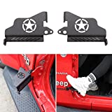 Upgrade Black Steel Front Foot Pegs for Jeep, Sukemichi Exterior Door Hinge Foot Peg Rest Pedals for 2007-2023 Jeep Wrangler JK JL,1 Pair (Star)