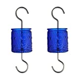 2 Pack Blue Glass Ant Moat for Hummingbird and Oriole Feeders Large Capacity Guard for Nectar Feeders