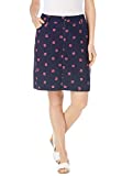 Woman Within Women's Plus Size Freedom Waist Skort - 22 W, Navy Tropical Floral Multicolored