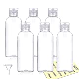 Plastic Travel Bottles,100ml/3.4oz Empty Small Squeeze Bottle Containers for Toiletries With Flip Cap(6 Pack)