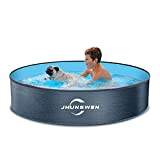 JHUNSWEN Foldable Dog Pool, 40 inches Pet Kiddie Pool Hard Plastic for Backyard Outdoor Home Indoor, Pet Bathtub with Anti Slip Bottom for Kids, Duck, Cat