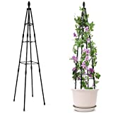 APSOONSELL Garden Obelisk Trellis for Potted Plants 4ft, Plant Support Trellis for Climbing Plants, Metal Trellis for Climbing Plants Outdoor and Indoor, Tomato Trellis Tower