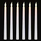 Set of 610 inch LED Flameless Taper Candles with 6 Hours Timer, Battery Operated Fake Flicker Candlesticks Electric Long Candles for Wedding Parties Decoration