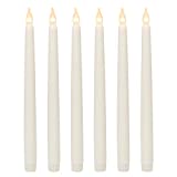 WYZworks 11" Ivory Taper Flameless LED Faux Wax Candle 6PK