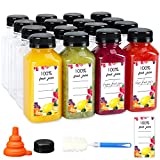 Moretoes 50pcs 8oz Empty Plastic Juice Bottles with Caps, Bulk Clear Beverage Containers for Juicing Drinking Milkshake Tea and Other Beverages