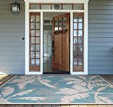 Couristan Monaco Coastal Floral Rug, 5'3" x 7'6", Ivory/Turquoise