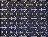 Gertmenian 21263 Outdoor Rug Freedom Collection Nautical Themed Smart Care Deck Patio Carpet 8x10 Large, Anchor Navy