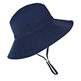 Durio Baby Hat Cute Baby Girl Sun Hats UPF 50+ Summer Toddler Bucket Hat Sun Protection Baby Boy Hats Kids Navy Solid 19.7"(50cm)/12-24 Months