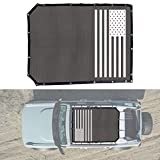 BESTAOO Sunshade for Ford Bronco Accessories 2021 2022 4 Door, Front & Rear Full Length Mesh Sun Shade Bimini Top Cover for Bronco 4 Door - Blocks UV, Wind, Noise (USA Flag)