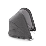 Bugaboo Bee 6 Extendable Sun Canopy with UPF Sun Protection and Peekaboo Mesh Panel, Compatible with Bee 3 and Bee 5 Models - Grey Melange
