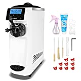 GSEICE Commercial Ice Cream Maker Machine for home,3.2 to 4.2 Gal/H Soft Serve Machine,Single Flavor Ice Cream Maker,1050W Countertop Soft Serve Ice Cream Machine With 1.6 Gal Tank,LED Panel,