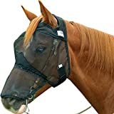 Cashel Quiet Ride Horse Fly Mask with Long Nose, Black, Horse