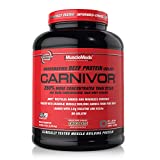 MuscleMeds, Carnivor Beef Protein Isolate Powder 56 Servings, Chocolate, 72 Ounce,4.5 Pound (Pack of 1),002542