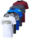 5 Pack Mens Active Quick Dry Crew Neck T Shirts | Athletic Running Gym Workout Short Sleeve Tee Tops Bulk (Edition 2, Large)