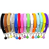 Honbay 15PCS Double-Sided Adjustable Puppy Whelping ID Bands Collars with Bell for Newborn Pet