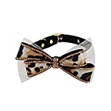 Cat Collar Charms Blueberry Pet Bow Tie Cat Collars Pride Dog Pet Cute Boy Kitten Collars for Boys Bow Tie Breakaway Cat CollarLeopard Low 