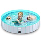 lunaoo Foldable Dog Pool - Portable Kiddie Pool for Kids, PVC Bathing Tub, Outdoor Swimming Pool for Large Small Dogs