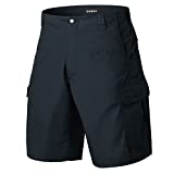 HISEA Men's Tactical Cargo Shorts Breathable Water Resistant Work Hiking Shorts with 8 Pockets Navy Blue 40W