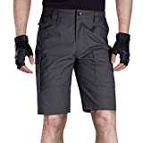 FREE SOLDIER Men's Tactical Cargo Shorts Relaxed Fit Water Resistant Work Hiking Shorts (Gray, 34W x 10L)