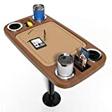 Manufacturers' Select ITC Marine Boat Table Leg Set. Pontoon Accessories, Marine Pedestal Table. Large Top with Center Foam Mat (Cinnamon Table/Black Leg w/Saddle Color Mat)