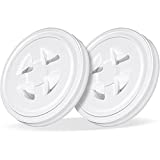 2 Pieces 5 Gallon Screw Cap Plastic Leak-Proof Screw Seal Lids of Chemical Food Coatings Storage Buckets (White)