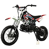 X-PRO Bolt 125cc Zongshen Engine Dirt Bike Pit Bike Youth Dirt Pit Bike with 4-Speed Semi-Automatic Transmission, Big 14"/12" Tires!(Red)