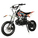 X-PRO Bolt 125cc Zongshen Engine Kids Dirt Bike Pit Bike Youth Dirt Pit Bike with 4-Speed Manual Transmission,Big 14"/12" Tires!(Orange)