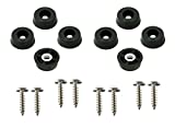 8 Small Round Rubber Feet Bumpers W/Screws - .250 H X .671 D - Made in USA