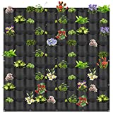 Hanging Planting Grow Bags, 90 Pockets Hanging Vertical Wall Planter Wall Mounted Grow Bag Outdoor Indoor Gardening Vertical Greening Flower Container, Planting Bags Storage Bags(1.1 m  1.1 m, Black)