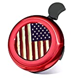 Kid's Bike Bell Vintage Classic Aluminum Alloy Bicycle Bell Cute American Flag Cartoon Animal Bike Bell Loud Long Crisp Clear Sound Safe Cycling Bike Horn Handlebars for Adults Kids Girls Boys Women