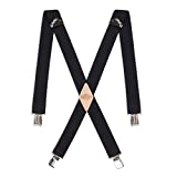 Dickies mens 1-1/4 Solid Straight Clip Suspenders, Black, Extended Size US