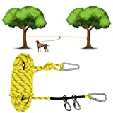 Dog Runs for Outside Dog Tie Out Cable, Camping Dogs Accessories, Dog Cable for Large Dogs Heavy Duty, Long Dog Leads for Yard 50ft