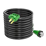 RVGUARD 50 Amp 50 Feet RV Power Extension Cord, Heavy Duty STW Cord with LED Power Indicator and Cord Organizer, NEMA 14-50P to SS2-50R Locking Connector, Green, ETL Listed