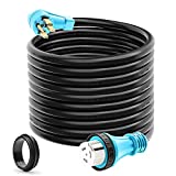 CircleCord 50 Amp 50 Feet RV / Generator Cord with Locking Connector, Heavy Duty 6/3+8/1 Gauge STW Wire, 14-50P Male and SS2-50R Twist Locking Female for RV Camper and Generator to House, UL Listed