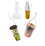 100PCS Plastic Clear Handle Drink Containers Bags for Shops Stores Delivery Hanging Carry Take Out Beverage Coffer Milk Juice Water Tea Hole Liquid Pouches Single or Double Cups (Single Cup)