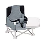 VEEYOO Travel Booster Seat with Removable Tray - Compact Folding Portable High Chair for Dining, Camping, Park, Beach, (Grey)