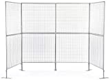 Displays2go Art Display Grids, Floor Standing, Double Sided, Metal Mesh Iron Construction  Silver Finish (AD4PNL)