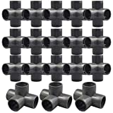 18PCS 4-Way PVC Fittings, 3/4Inch PVC Pipe Fitting for SCH40 PVC Pipe, Heavy Duty PVC Furniture Grade Fitting Connectors for Water Supplies Build PVC Furniture DIY Garden Shelf Greenhouse-Gray