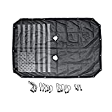 JK Bikini Top Sunshade for Jeep Wrangler 4 Door Mesh Sun Shade JK JKU 2007-2017,Sunscreen Net Top Cover UV Protection (US Flag, JK 4 Door)