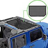 Alien Sunshade Jeep Wrangler JK & JKU (2007-2018)  Front Mesh Sun Shade for Jeep JK Unlimited - Blocks UV, Wind, Noise - Bikini Jkini Top Cover for Sport, Sport S, Sahara, Rubicon (Black)