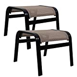 Summerville Outdoor Ottomans Textliene Patio Furniture Small Seating Furniture Aluminum Metal Footstools for Rest Set of 2