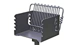Pilot Rock CBP 135 Park-Style Steel Outdoor BBQ Charcoal Grill (Asadores de Carbon), Cooking Grate and Post for Camping or Backyard, Black