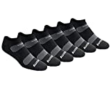Saucony mens Multi-pack Mesh Ventilating Comfort Fit Performance No-show Socks, Black Basic (6 Pairs), Shoe Size 8-12 US