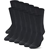 Gildan Men's Polyester Half Cushion Crew Socks, 12-Pack, Black, Shoe Size: 10-13