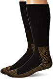 Carhartt mens Full Cushion Steel Toe Synthetic Work Boot 2 Pair Pack fashion liner socks, Black Heather, Large US