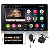 ATOTO A6 PF Double-DIN Android Car Stereo, Wireless CarPlay, Wireless Android Auto, 7inch in-Dash Navigation, Dual BT, WiFi/BT/USB Tethering Internet, 2G+32GB, HD LRV Input with Backup Camera, Mic